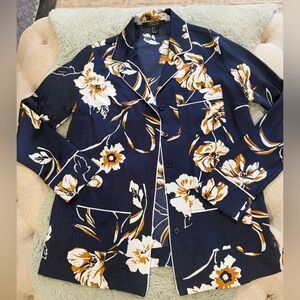 Forever 21 Floral Co-ord Set (Navy) - S Blazer & M Bottoms